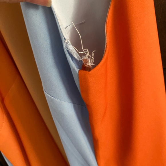 Gorgeous maxi dress w tassel tie at neck lining of same fabric to knees size 0X - Picture 3 of 7